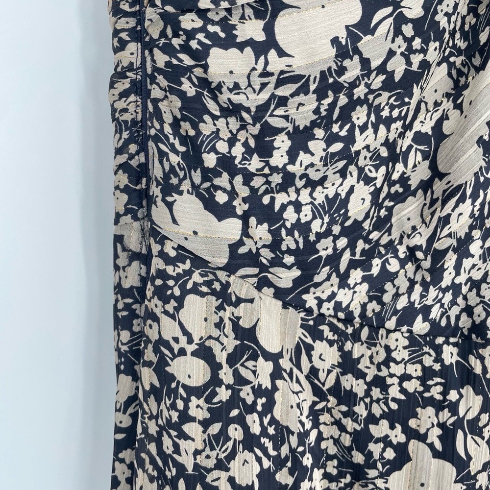 ASTR the Label Women Black Ivory Santorini Floral One Shoulder Midi Dress Size M - Picture 10 of 14